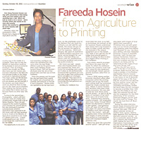 2011: October: Print on Demand Group Fareeda Hosein Managing Director Guardian Womanwise